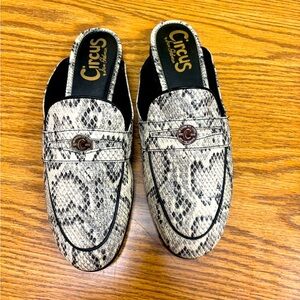 Circus by Sam Edelman Snake Print Loafers/Mules, NWOT